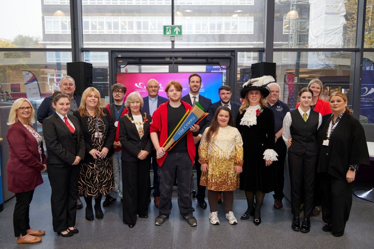 College Welcomes Team Wales’ Torch to Tycoch Campus